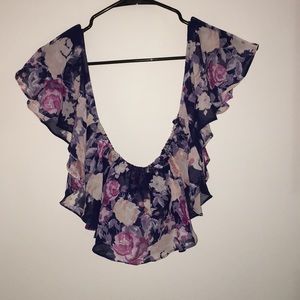 Floral off-shoulder Crop Top